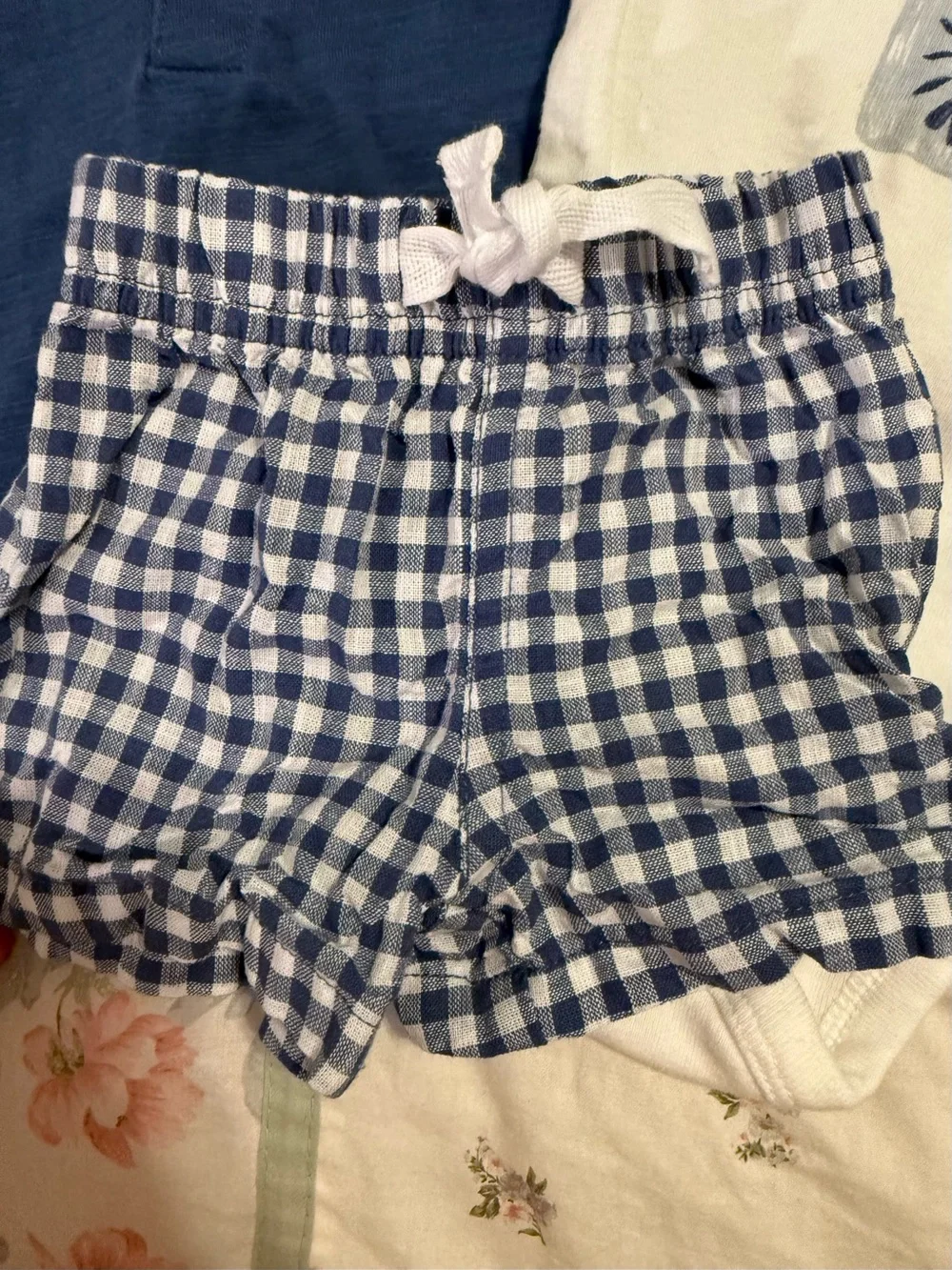 Carter's Navy Blue & White Gingham Baby Matching Set